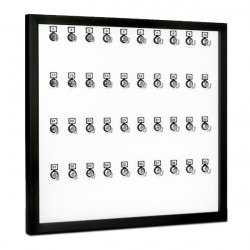 KeyStand 40-MNF Framed Bolted Metal Hook with Number Plate and Hidden Hangers for Executive Office