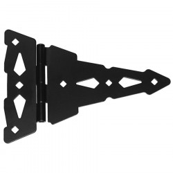 D&D 310007 Wood Hardware 8" T-Hinge Heavy Duty Contemporary, Finish-Black