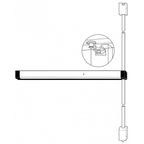 Adams Rite 820TLRA48BUS32 Series Narrow Stile Surface Vertical Rod Exit Device