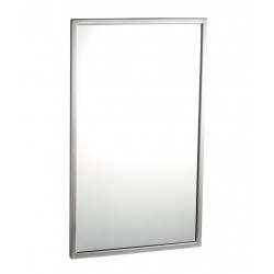 Bobrick B-2908 Welded-Frame Tempered Glass Mirror, Finish-Satin