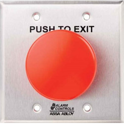 Alarm Controls TS-50 One N/O and One N/C Contact, 10A, Momentary Switch, “EXIT", Double Gang Stainless Steel Wall Plate