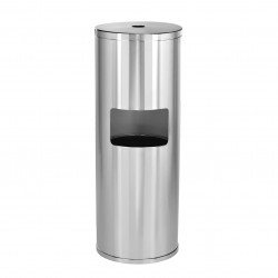 Alpine ALP4777 Floor Stand Gym Wipe Dispenser, With High Capacity Built-in Trash Can, Stainless Steel