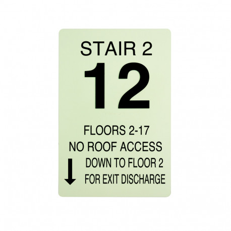 Safe T-Nose ISID Egress Signs Stair Floor ID - 12" x 18"
