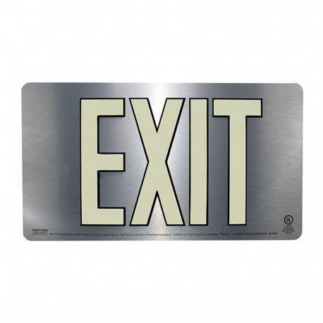 Safe T-Nose EUL502 Silver Double Side Exit Sign-16" x 9"