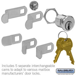 Salsbury 1190 Universal Lock - For 4B+ Horizontal and Vertical Style Mailbox Door - w/ (2) Keys