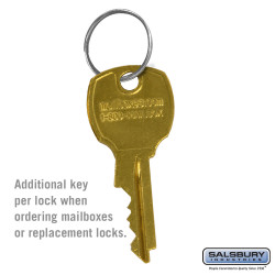 Salsbury 3598 Additional Key - For Vertical Mailbox Standard Lock