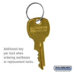Salsbury 3698 Additional Key - For 4B+ Horizontal Mailbox Standard Lock