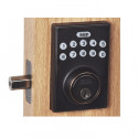  EL20615SN Electronic Deadbolt With Square Plate, Electronic Deadbolt