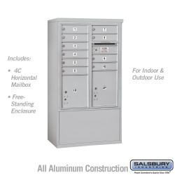 Salsbury 3910 Salsbury Free-Standing 4C Horizontal Mailbox Unit - 10 Door High Unit (52-3/4") - Front Loading