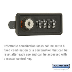 Salsbury 19986 Resettable Combination Lock - Replacement Lock - for Cell Phone Storage Locker Door