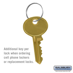 Salsbury 19998 Additional Key - for Cell Phone Storage Locker Standard Lock