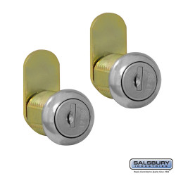 Salsbury 4390 Lock Set - (2) Standard Replacement Locks (Keyed Alike) w/ (2) Keys Each