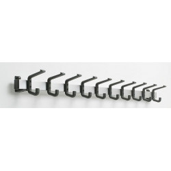 Magnuson T-HJH Tertio Hook Rail,Finish-Anodized Aluminum Strip, Dark Grey Support