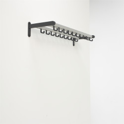 Magnuson T-W2 Tertio Hook Style Wall Rack, Finish-Dark Grey W/ Satin Aluminum