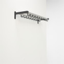  T-W2-60 Tertio Hook Style Wall Rack, Finish-Dark Grey W/ Satin Aluminum