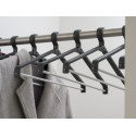 Magnuson UNI-20 Universum Plastic Coat Hanger, Finish-Black W/ Silver Aluminum Trouser Bar
