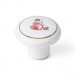 Laurey 01442 1-3/8" Porcelain White Knob with Bouquet Design