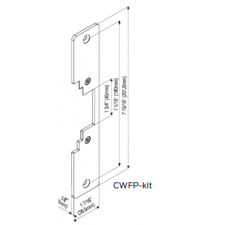 Locknetics CWFP-KIT Face Plate (7 15/16" x 1 7/16") Radius Corner Wood Applications