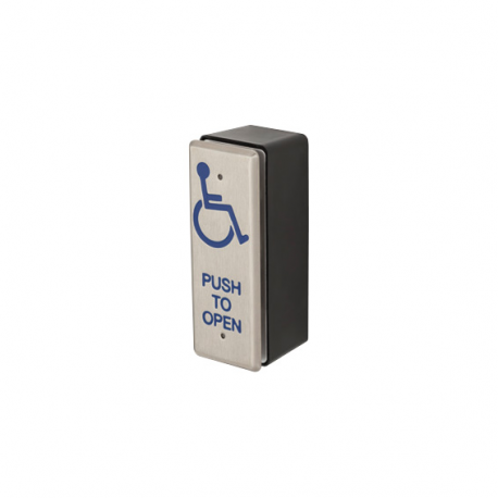 Locknetics PPH-50 Rectangular Narrow Push Plate W/ Black Box, Stainless Steel Faceplate W/ S.P.D.T. Switch
