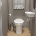 Saniflo 023 Sanicompact One-Piece Floor Mounted Dual-Flush Toilet W/ Macerator