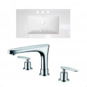 American Imaginations AI-15723 Ceramic Top Set In White Color With 8-in. o.c. CUPC Faucet