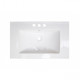 American Imaginations AI-1554 Rectangle Ceramic Top Set In White Color And Drain