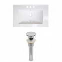 American Imaginations AI-15579 Flair Series Ceramic Top Set In White Color And Drain