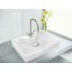 American Imaginations AI-173, 15.75-in. D Above Counter Rectangle Vessel In White Color For Single Hole Faucet