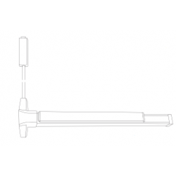PDQ 6212 Serise, Narrow Stile Surface Vertical Rod Exit Device, Less Bottom Rod, UL Panic Listed, Cylinder Dogging