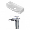 American Imaginations AI-1790 Rectangle Vessel Set In White Color With Single Hole CUPC Faucet