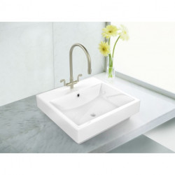 American Imaginations AI-180 Rectangle Vessel In White Color For Single Hole Faucet