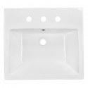 American Imaginations AI-1808 Above Counter Rectangle Vessel In White Color Faucet