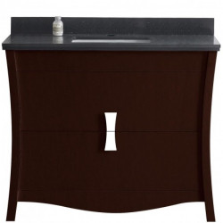 American Imaginations AI-1825 Birch Wood-Veneer Vanity Set In Coffee, Shape- Rectangle, Finish- Lacquer-Stain