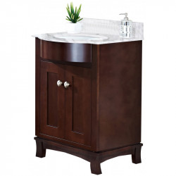 American Imaginations AI-183 Birch Wood-Veneer Vanity Set In Coffee, Lacquer-Stain Finish