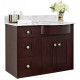 American Imaginations AI-1837 Birch Wood-Veneer Vanity Set In Coffee, Lacquer-Stain