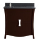 American Imaginations AI-1823 Birch Wood-Veneer Vanity Set In Coffee, Lacquer-Stain