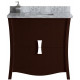 American Imaginations AI-1824 Birch Wood-Veneer Vanity Set In Coffee