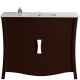 American Imaginations AI-1824 Birch Wood-Veneer Vanity Set In Coffee, Lacquer-Stain