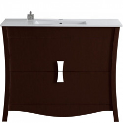 American Imaginations AI-1824 Birch Wood-Veneer Vanity Set In Coffee, Lacquer-Stain