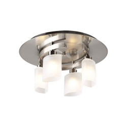 PLC Lighting 648 SN 4-Light 50W Satin Nickel Dimmable Ceiling Light Wyndham Collection