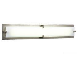 PLC Lighting 81 PLC Lighting 2-Light Satin Nickel Non Dimmable Wall Light Frost Glass Polipo/T5 Collection