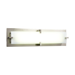 PLC Lighting 814 SNLED 2-Light 20W Satin Nickel Dimmable Wall Light Frost Glass Polipo/LED Collection