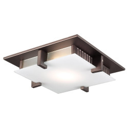 PLC Lighting 906 1-Light 16W Dimmable Ceiling Light Acid Frost Glass Polipo Collection