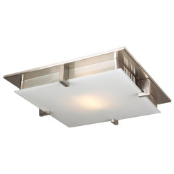PLC Lighting 907 1-Light 200W Dimmable Ceiling Light Acid Frost Glass Polipo Collection