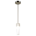 PLC Lighting 931SNLED 1-Light 7W Satin Nickel Dimmable LED Pendant Light Matte Opal Glass Polipo Collection