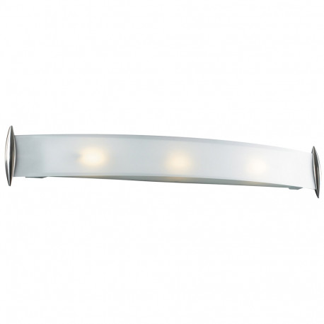 PLC Lighting 1343 SN 3-Light 100W Satin Nickel Dimmable Wall Light Acid Frost Glass Scroll Collection