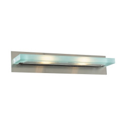 PLC Lighting 14 100W Satin Nickel Dimmable Wall Light Acid Frost Glass Slim Collection