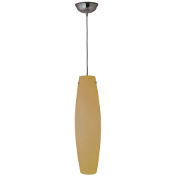 PLC Lighting 1502 AMBER/ WH 1-Light 60W White Dimmable Pendant Light Amber Glass Volcano Collection