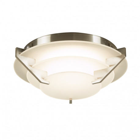 PLC Lighting 154 1-Light Satin Nickel Dimmable LED Ceiling Light Acid Frost Glass Palladium Collection