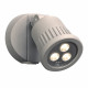 PLC Lighting 1763 3-Light 9W Non Dimmable Exterior LED Outdoor Light Clear Glass Diffuser Ledra Collection